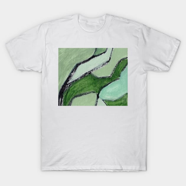 Mint Green Abstract Art T-Shirt by Go Abstract Art